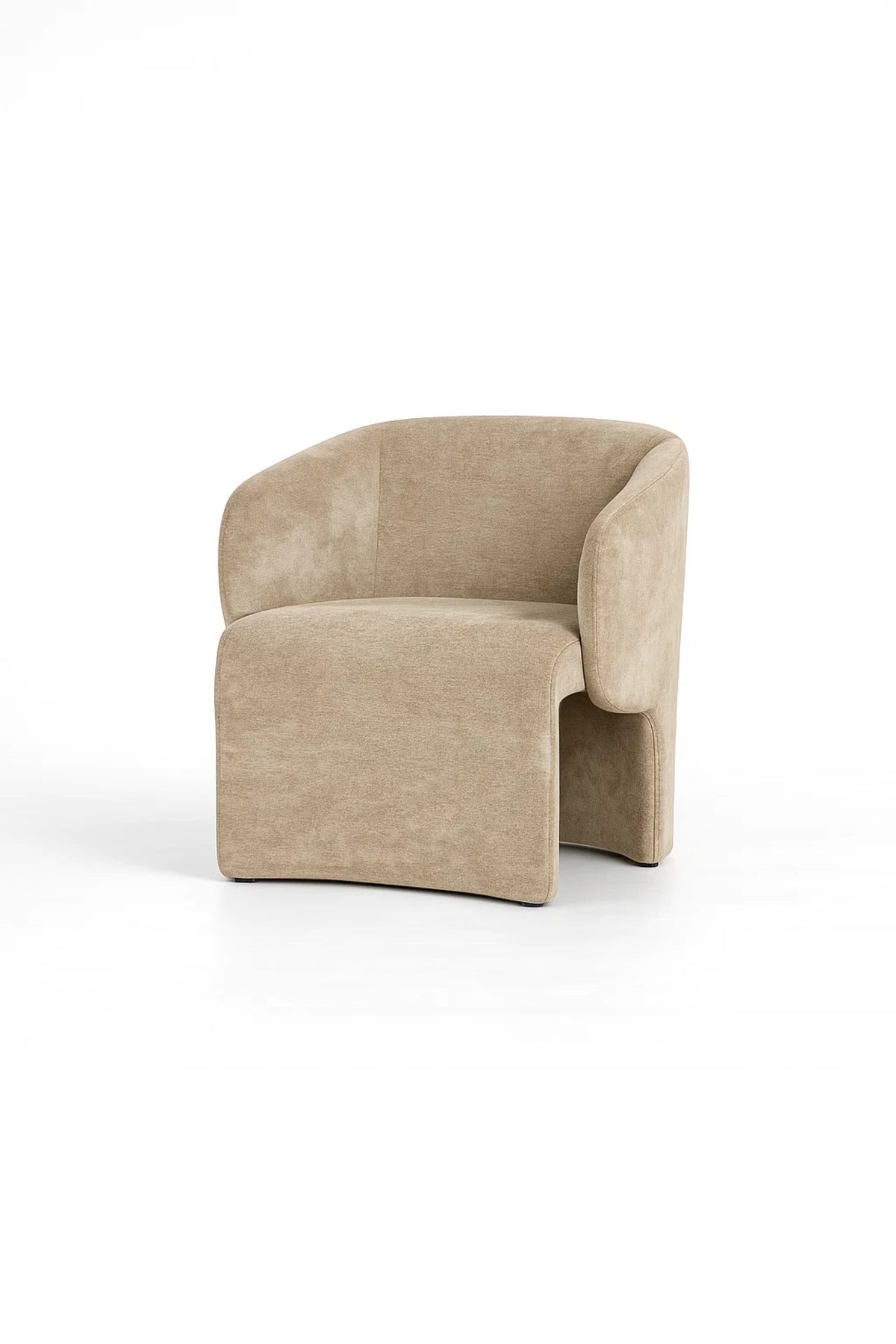 Modern Upholstered Lounge Chair Beige Comfortable Accent Armchair