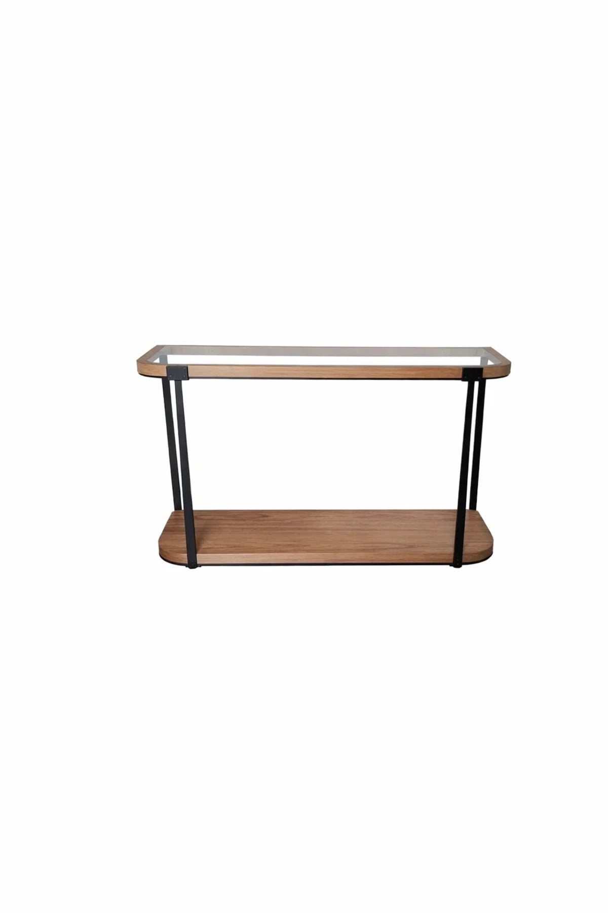 Modern Wood Console Table with Lower Shelf for Entryway & Living Room
