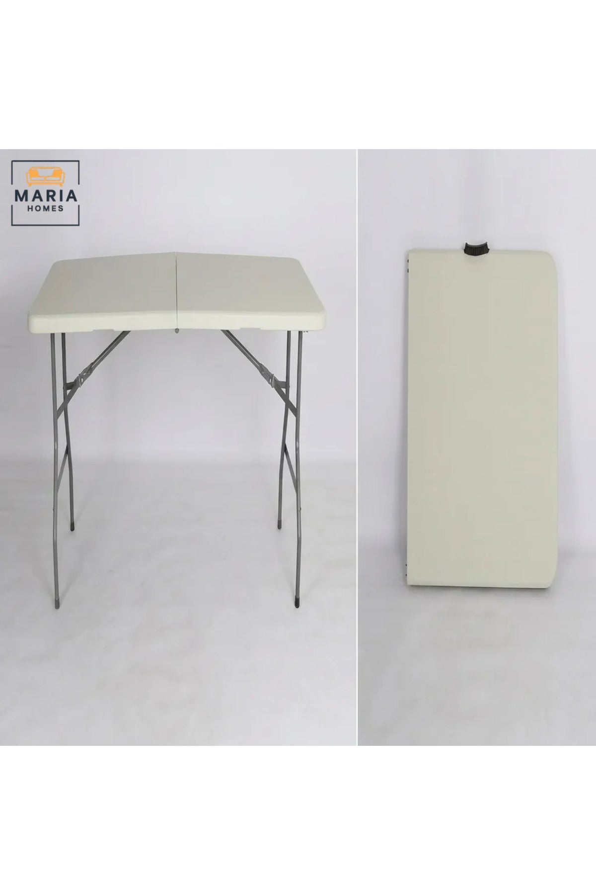 Portable Folding Table with Carry Handle and Metal Legs, Compact Multipurpose Table for Camping, Picnic, Garden, Balcony, Events and Indoor Use