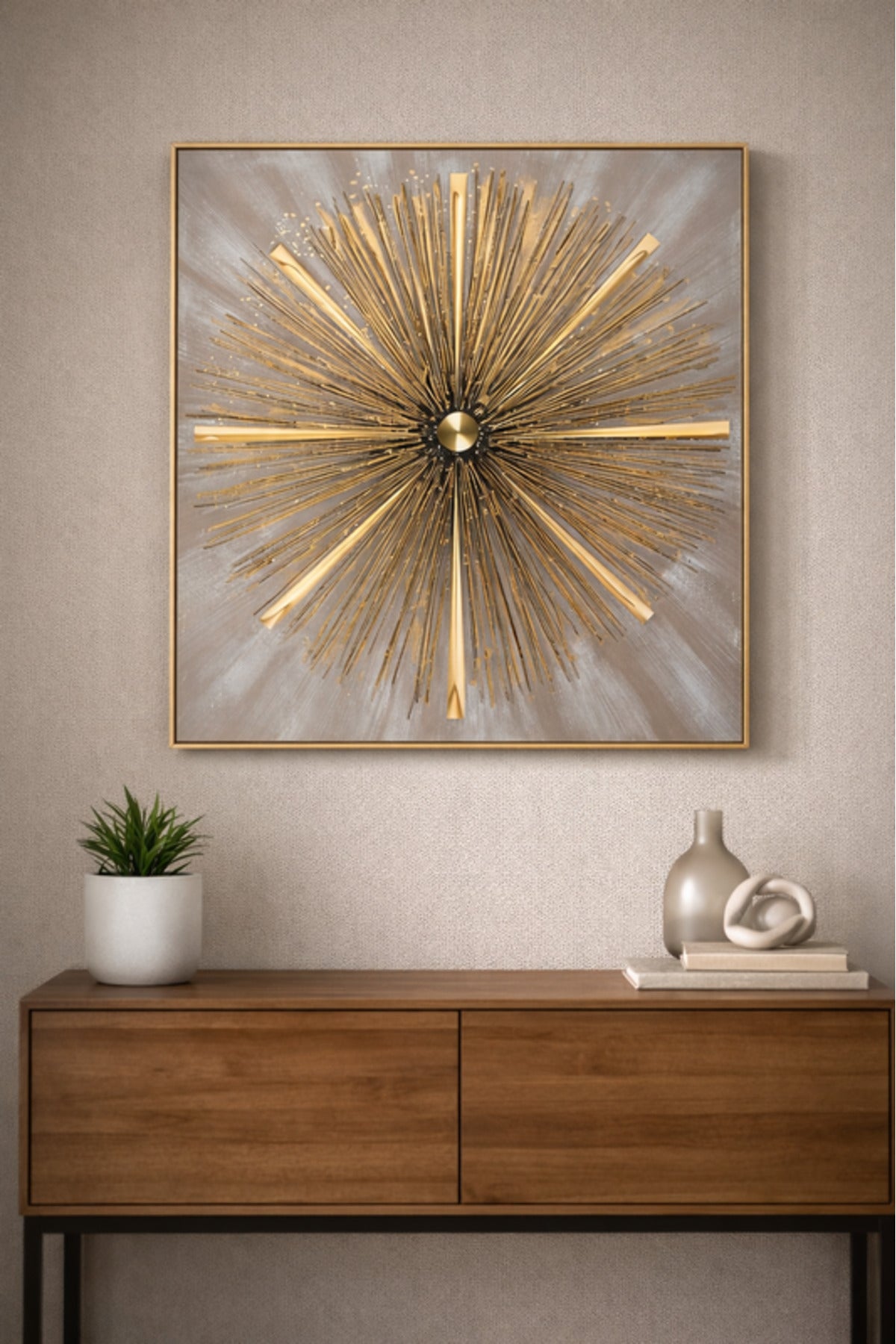 Modern Gold Sunburst Wall Art Panel Set 100 _ cm modern gold sunburst Paintings