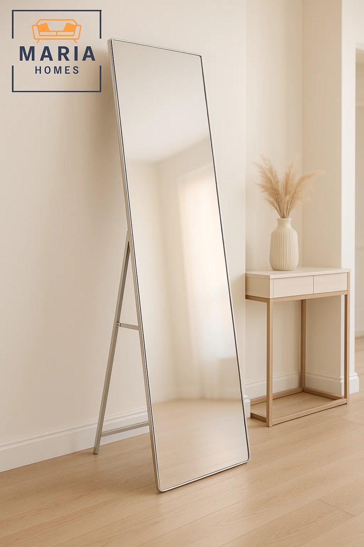 Full Length Silver Frame Standing Floor Mirror for Bedroom Dressing Room D≈Ωcor 170x50
