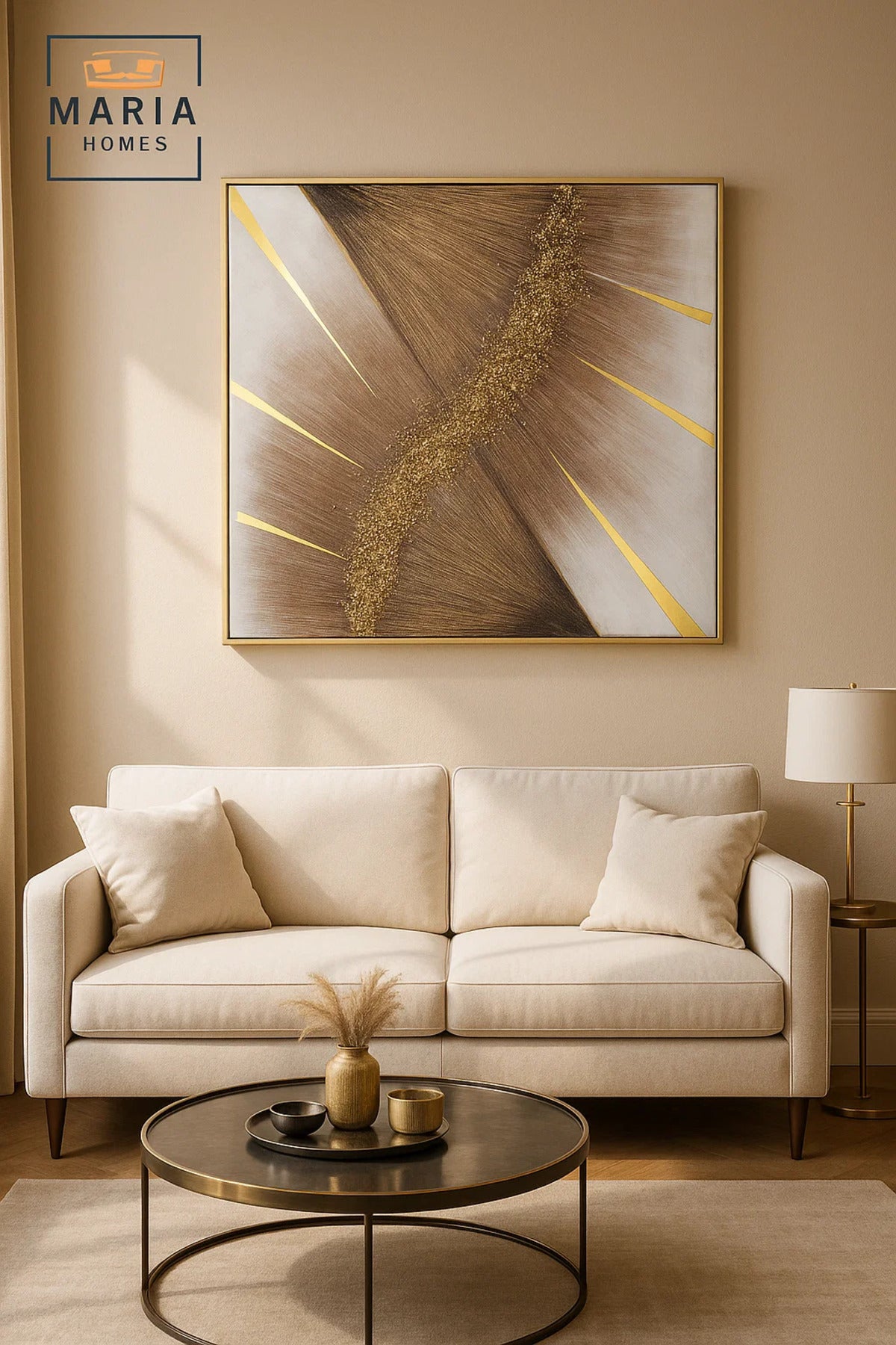 Gold Textured Abstract Wall Art Ð Modern Luxury Metallic Canvas Decor for Living Room 100*100CM