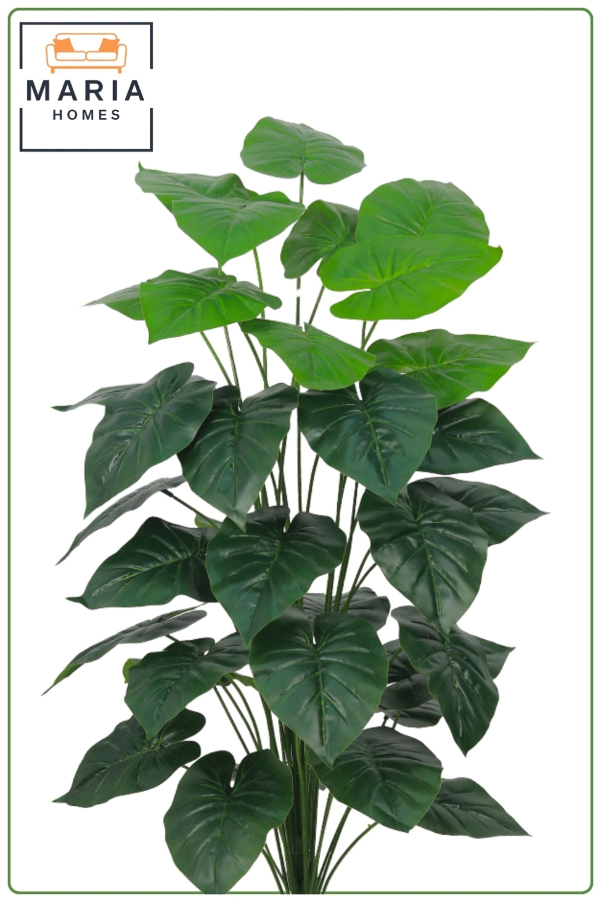 Artificial Heart Leaf Plant 130 cm with Marble Style Pot – 36 Leaf Indoor Plant