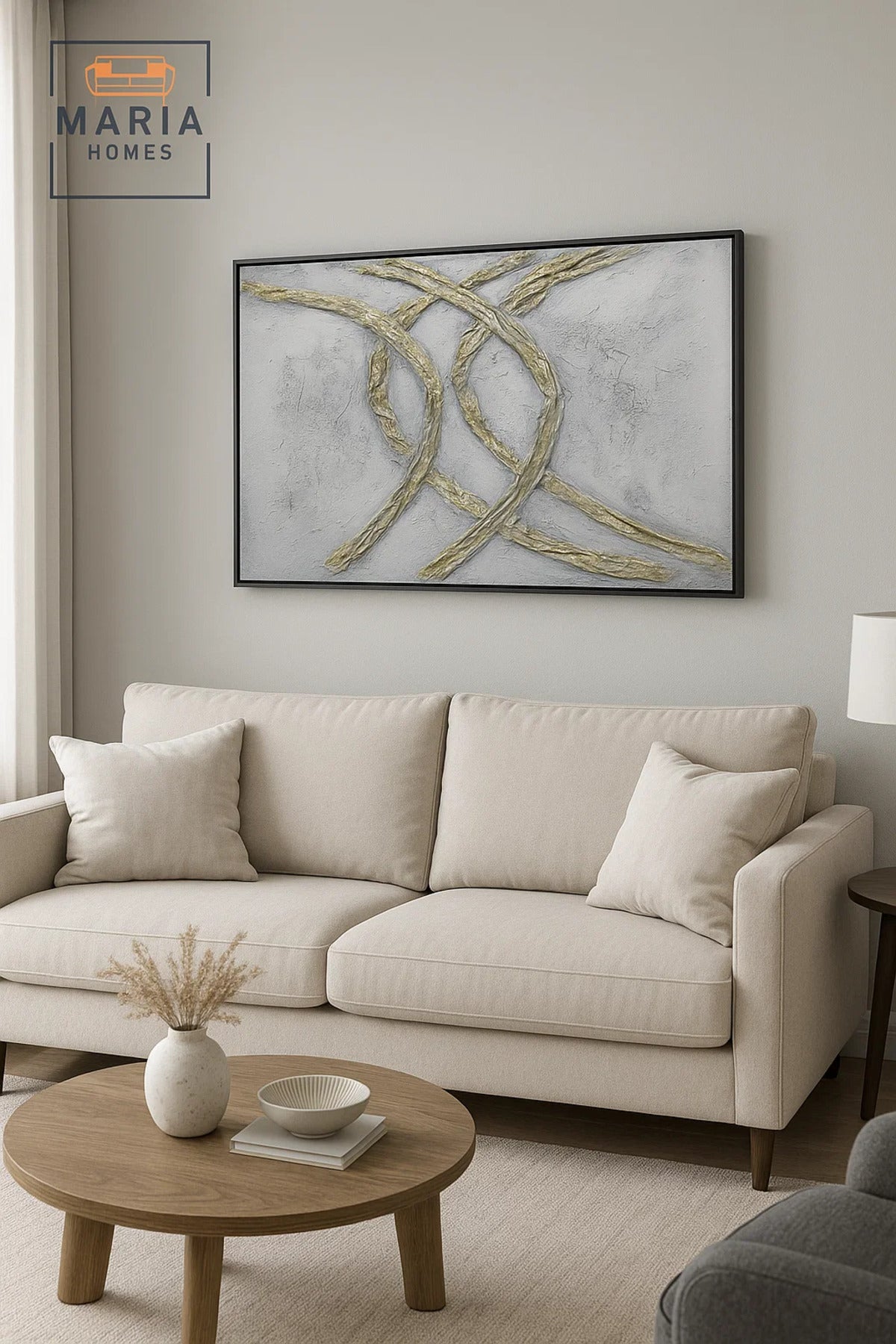 Grey and Gold Textured Abstract Wall Art Ð Modern Luxury Canvas Decor for Home & Office-120*80CM