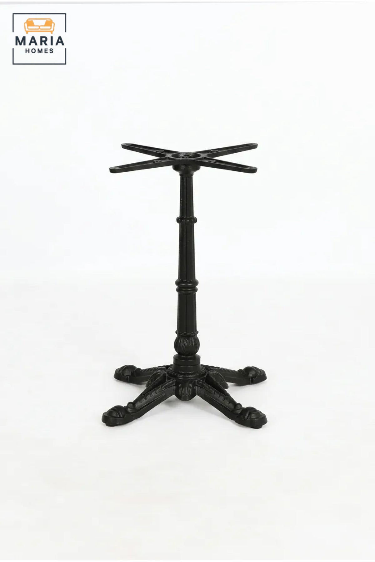 70 cm Ornate Metal Pedestal Table Base with Four-Leg Support and Top Mounting Bracket, Decorative Stand for Café, Bistro and Restaurant Tables