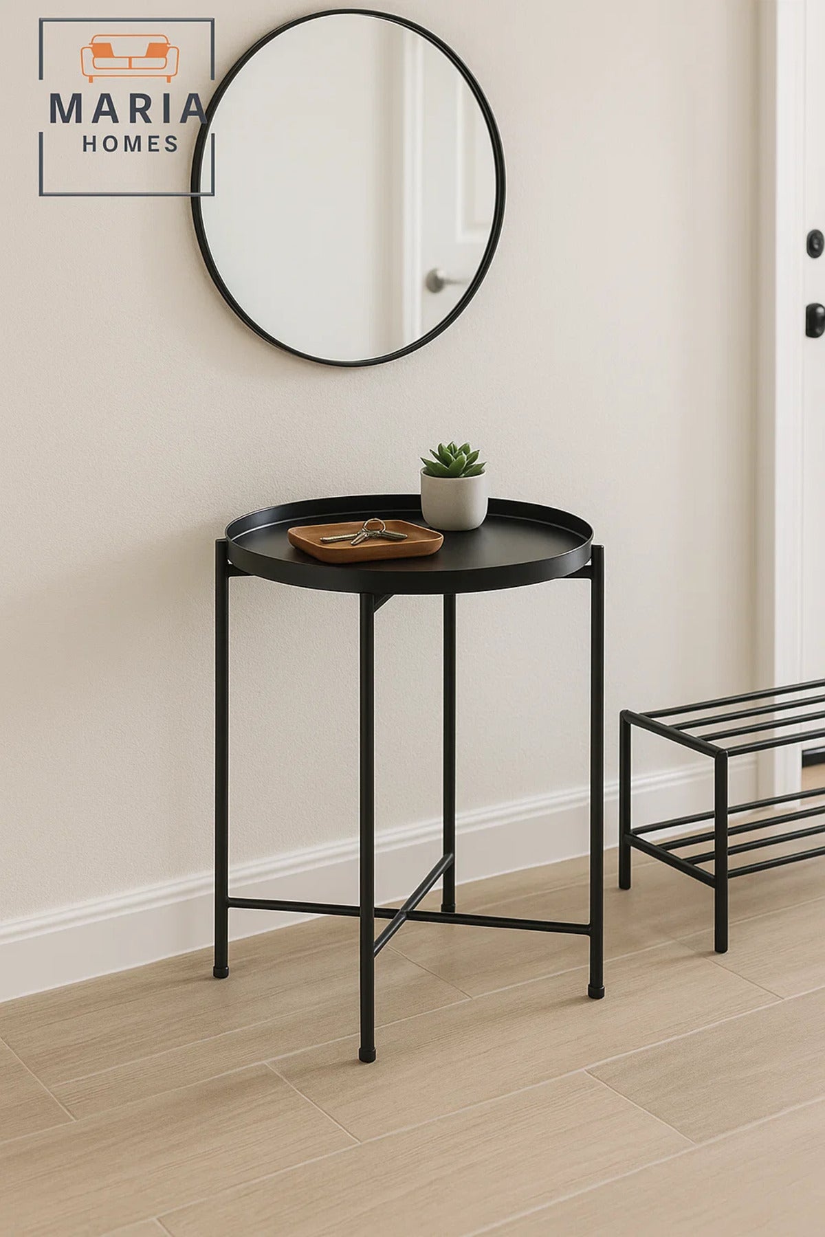 Modern Black Metal Round Table Ð Minimalist Pedestal Base Design