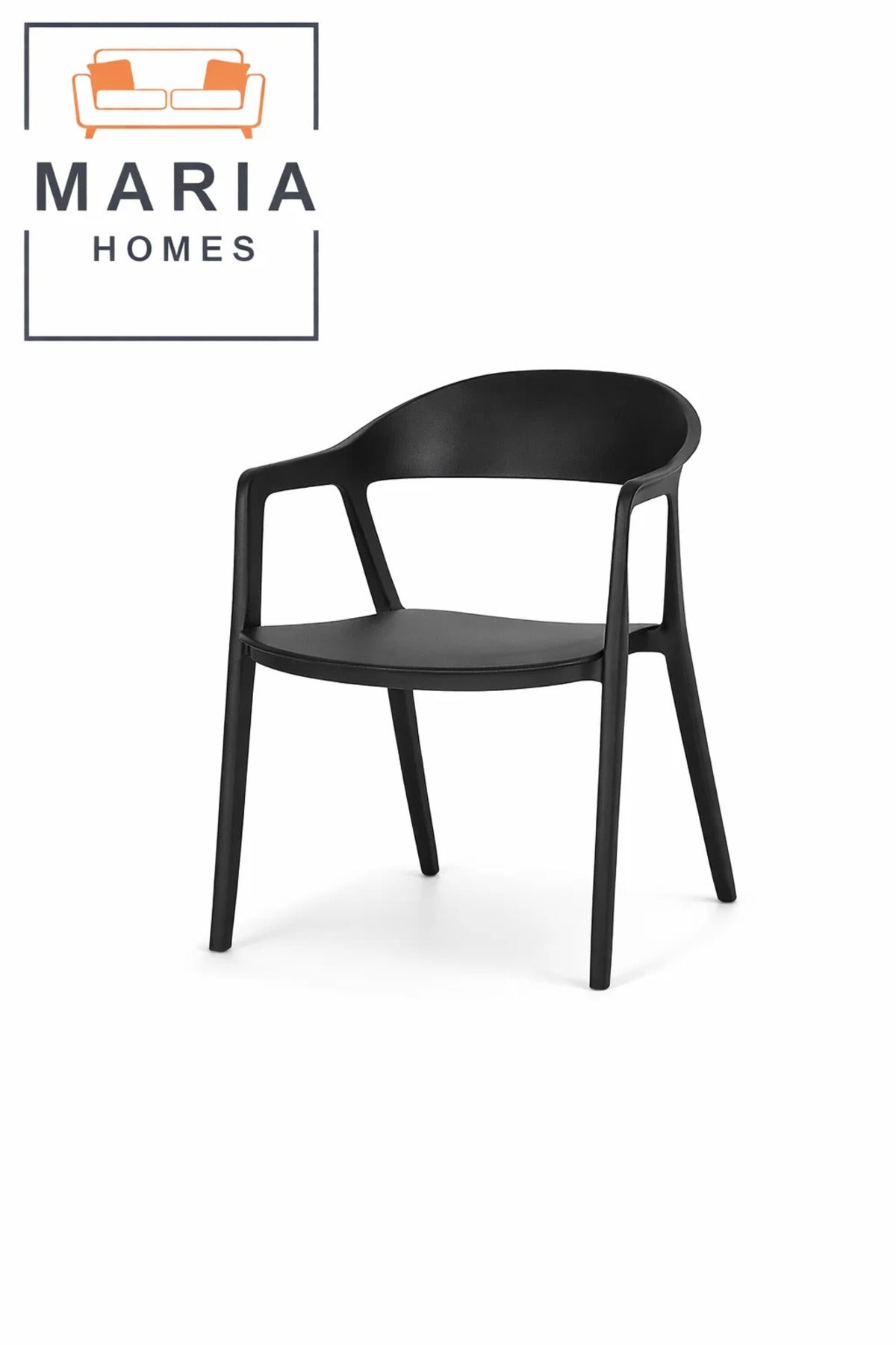 Black Plastic Chair with Armrests Ð Modern Indoor & Outdoor Seating Chair