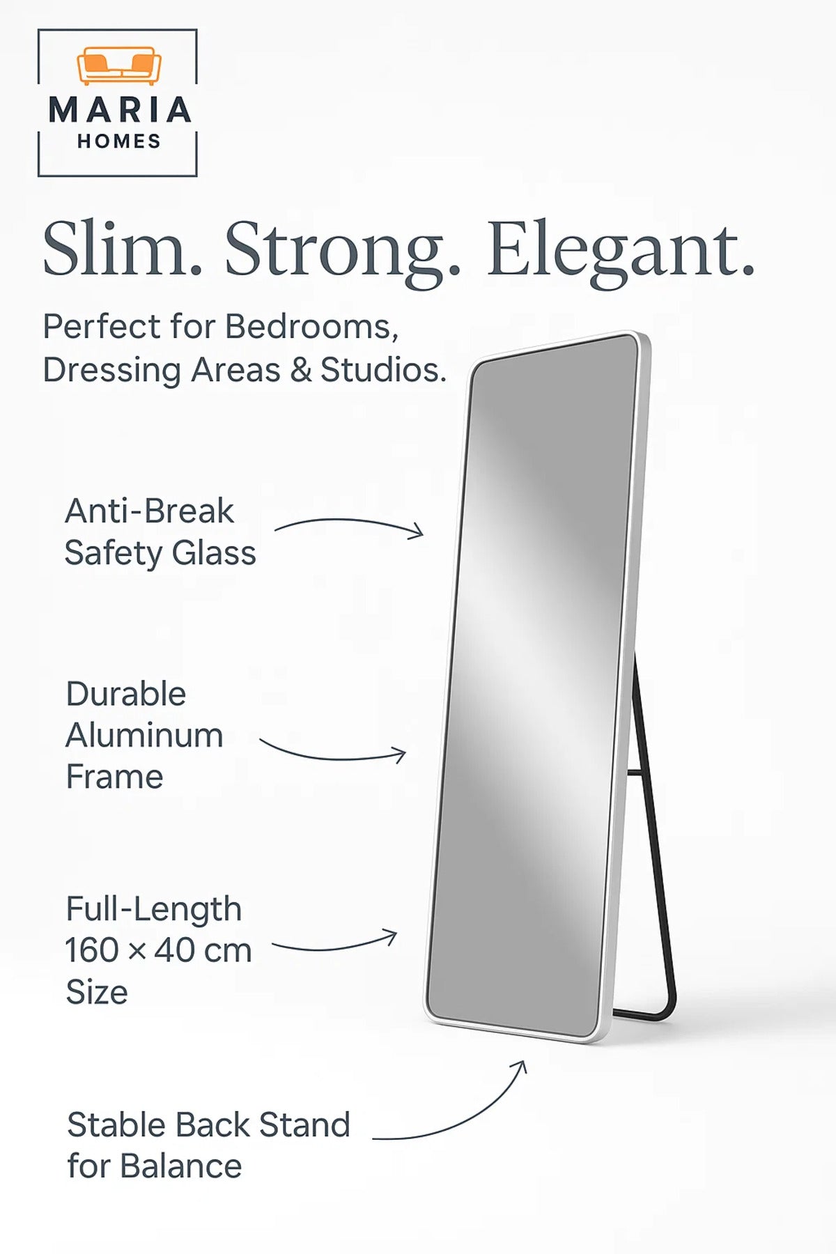 Silver Full Length Standing Mirror for Bedroom Wall Mounted Dressing Mirror Home D≈Ωcor Rectangular