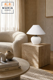 Modern White Table Lamp Ð Minimalist Bedside Lamp for Bedroom, Living Room, Office & Home DŽcor