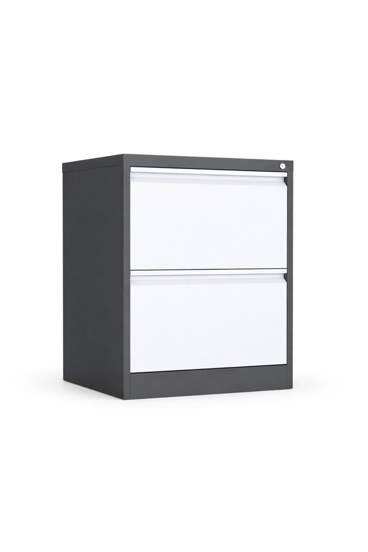 Modern 2-Drawer Steel Filing Cabinet Lockable Office Organizer Storage Unit Grey White