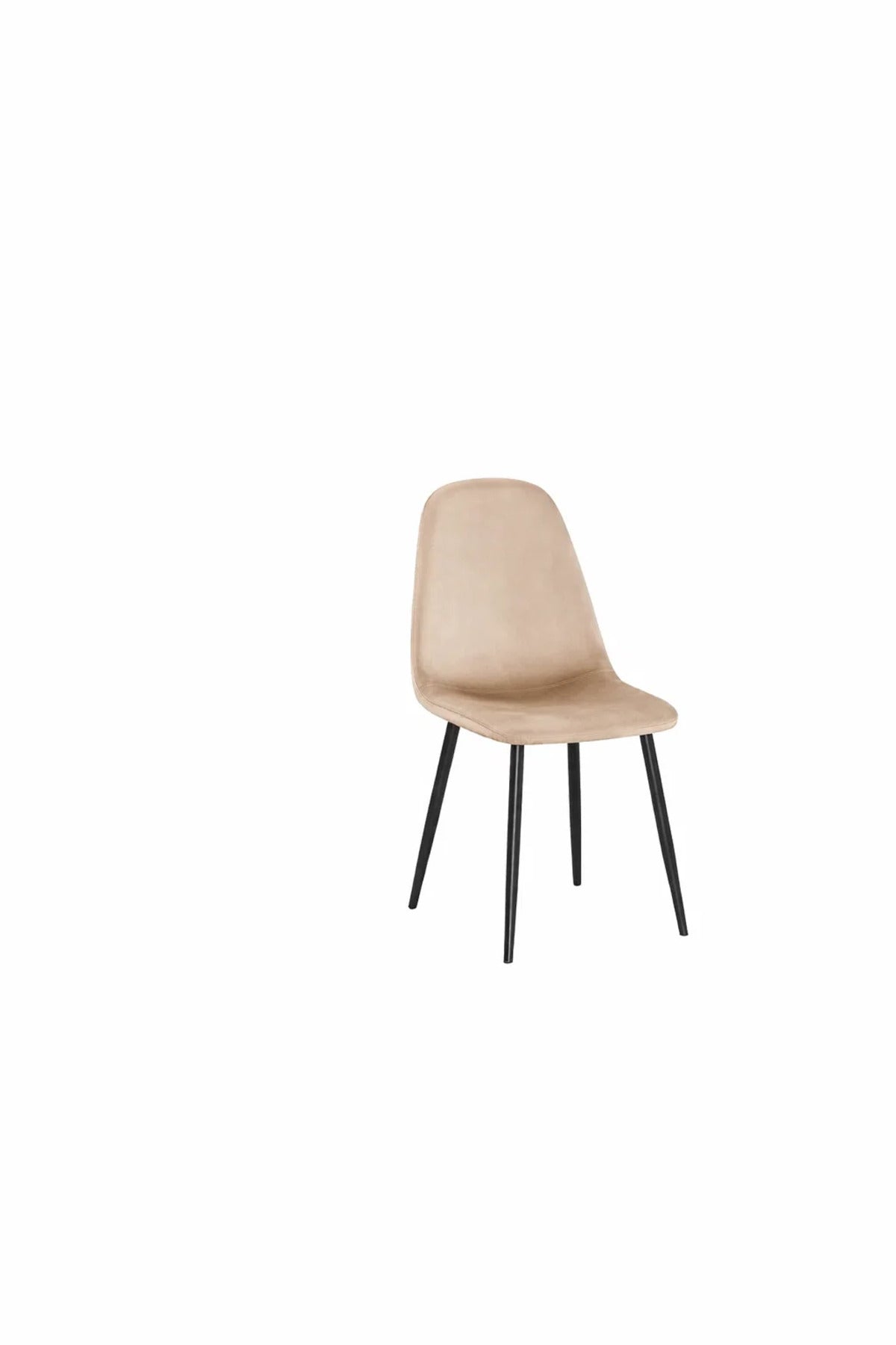 Elegant Yellow Velvet Dining Chair Black Metal Legs Mid-Century Modern Accent Seat for Home Office