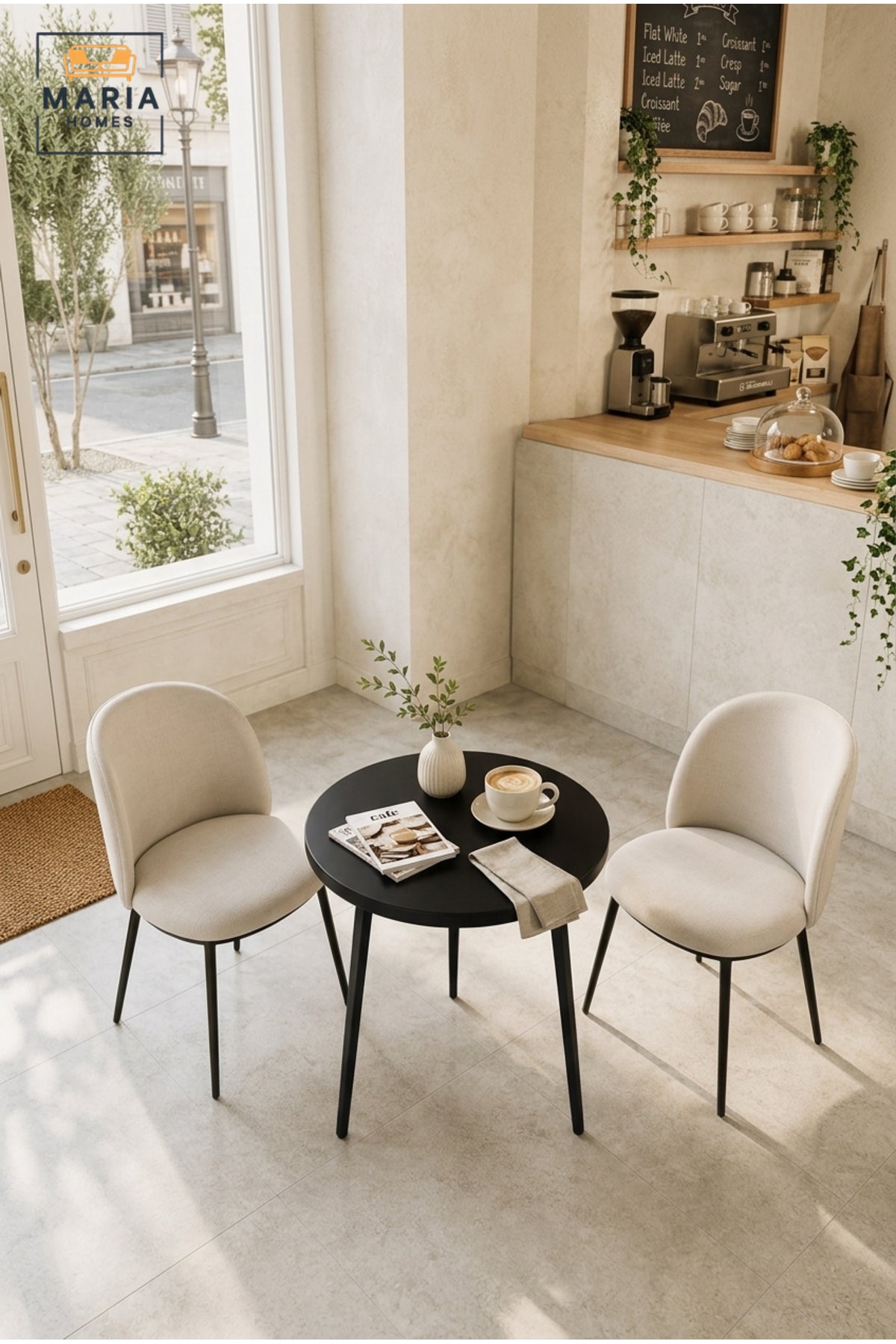 Modern Round Caf≈Ω Table Dining Table Coffee Table for Restaurant Kitchen Apartment Black