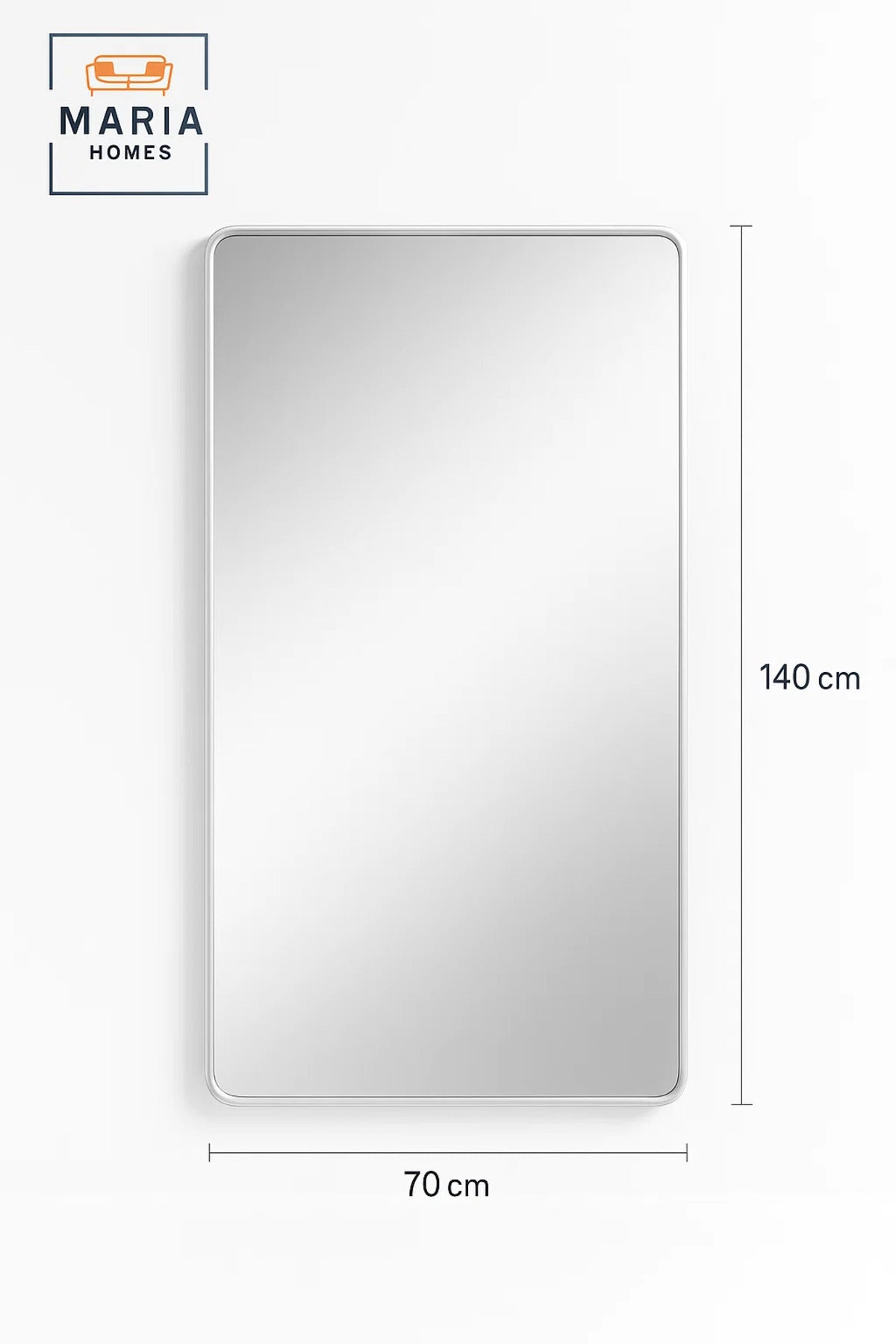 Silver Frame Wall Mirror for Bedroom, Bathroom & Living Room Modern D≈Ωcor 70x140