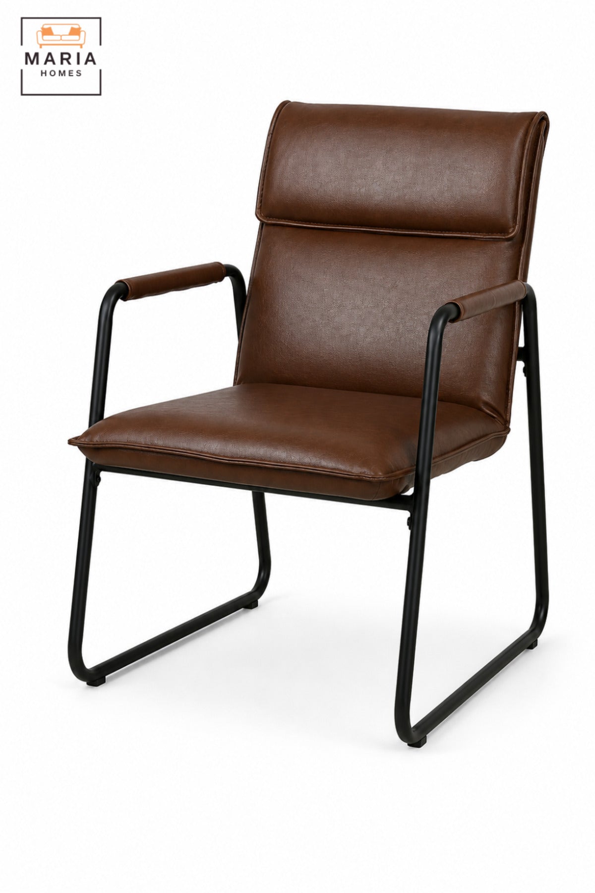 Modern Upholstered Visitor Chair with Padded Seat, High Backrest & Armrests | Contemporary Guest Chair for Office, Meeting Room, Reception & Lounge