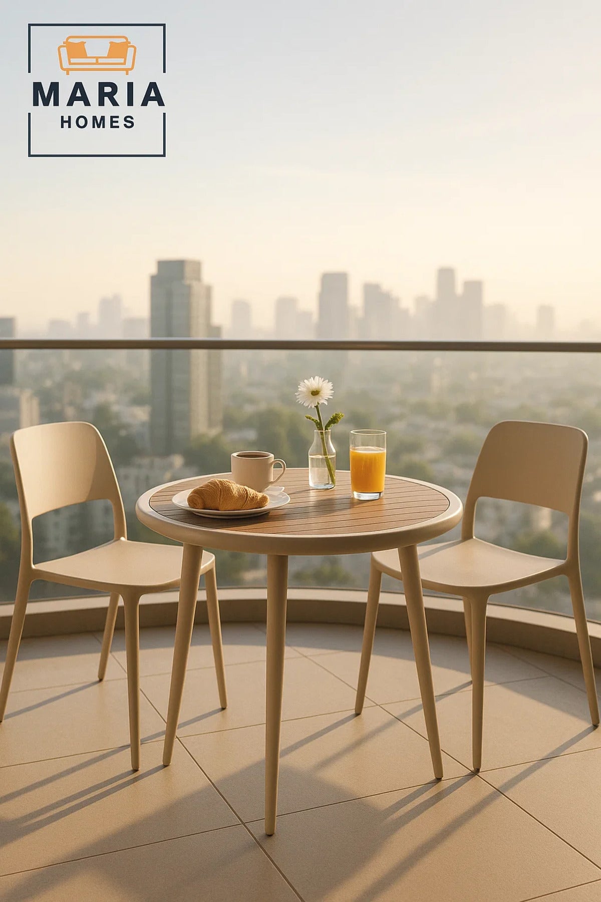 Modern Round Outdoor Table | Patio, Garden, Balcony, Dining, Caf≈Ω Furniture Durable Design