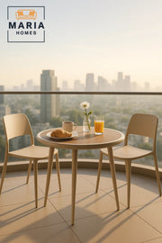 Modern Round Outdoor Table | Patio, Garden, Balcony, Dining, Caf≈Ω Furniture Durable Design
