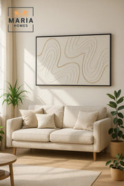 Modern Abstract Wall Art 120_80 | Luxury Textured Panel | White Gold DŽcor