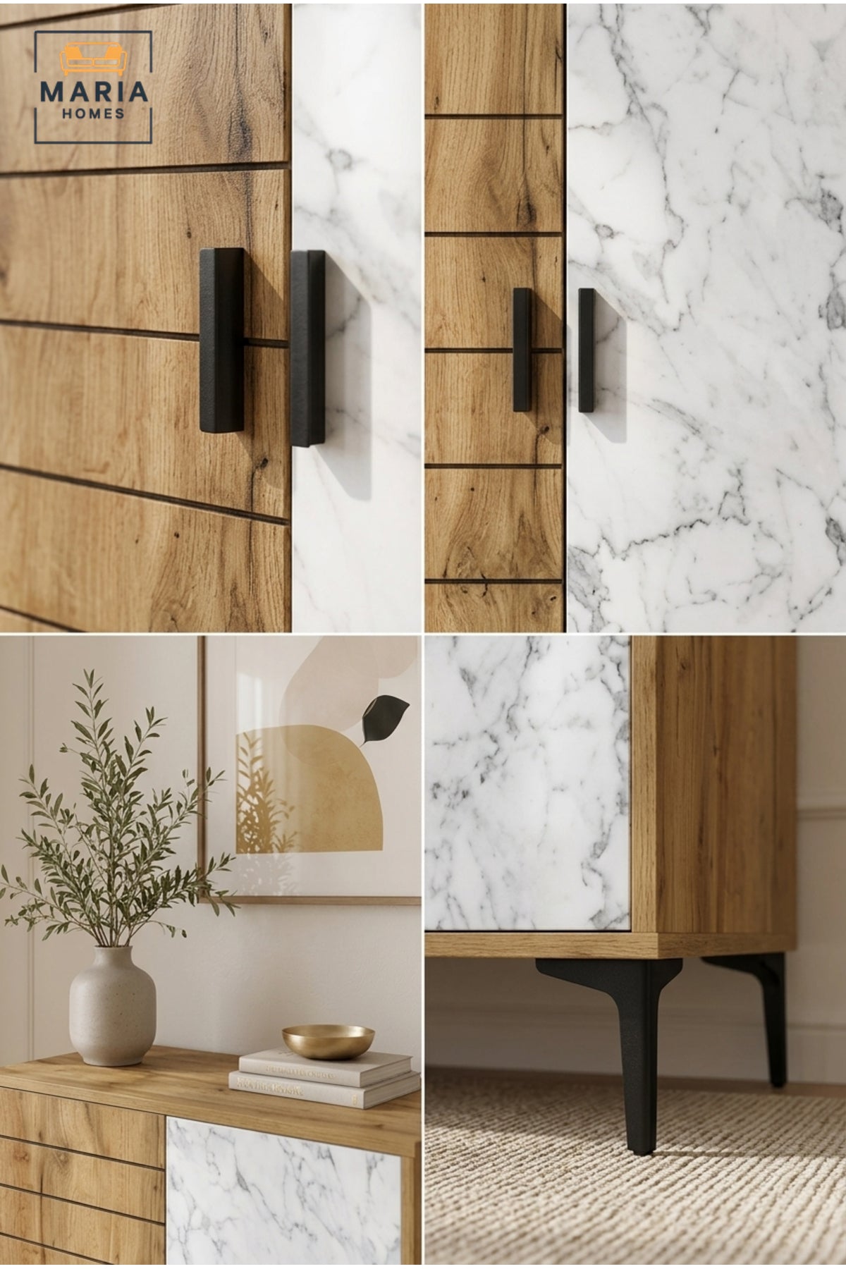 Modern Shoe Storage Cabinet with Marble Pattern Door √ê Wooden Entryway Organizer Cabinet