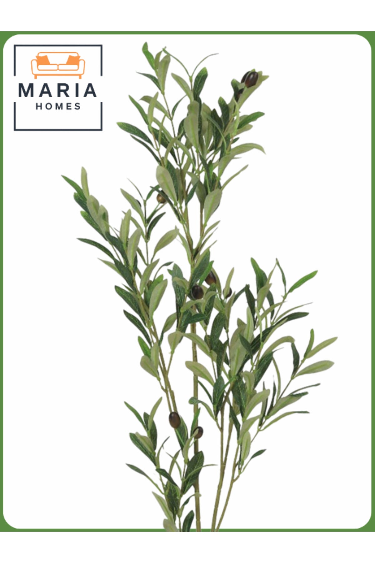 Artificial Olive Leaf Plant 80 cm Ð Decorative Indoor Shrub with Gold Pot