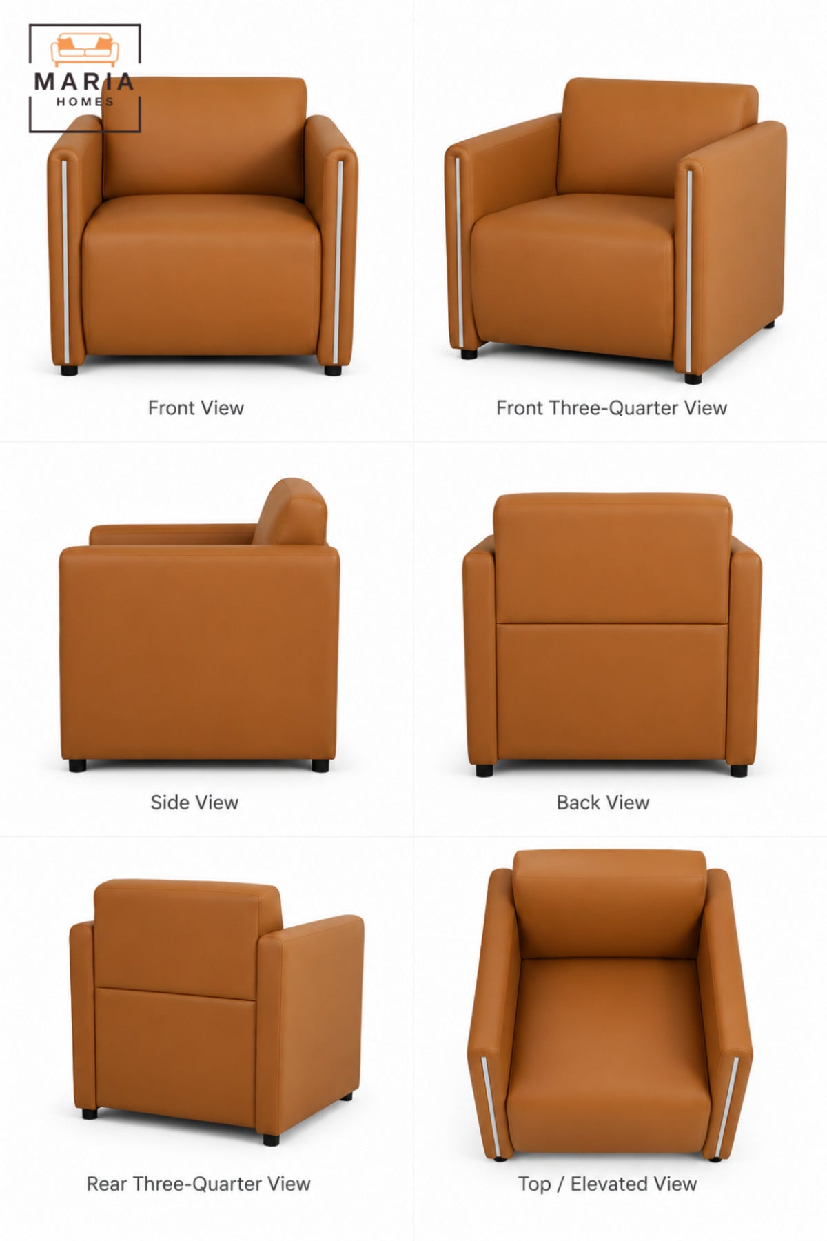 Modern Single Seater Upholstered Armchair with Padded Seat & Sleek Armrests | Contemporary Accent Chair for Office, Reception, Lounge & Living Room