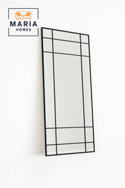Geometric Grid Full-Length Mirror with Black Metal Frame-size 180*90CM