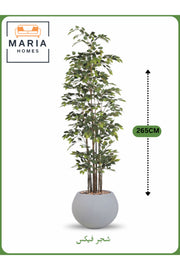 Artificial Ficus Tree 265 cm Ð Tall Decorative Indoor Plant with Gray Pot
