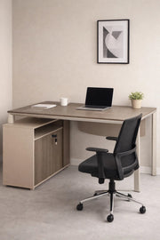 Modern Executive Office Desk with Side Storage Cabinet 180 _ 80 _ 75 cm