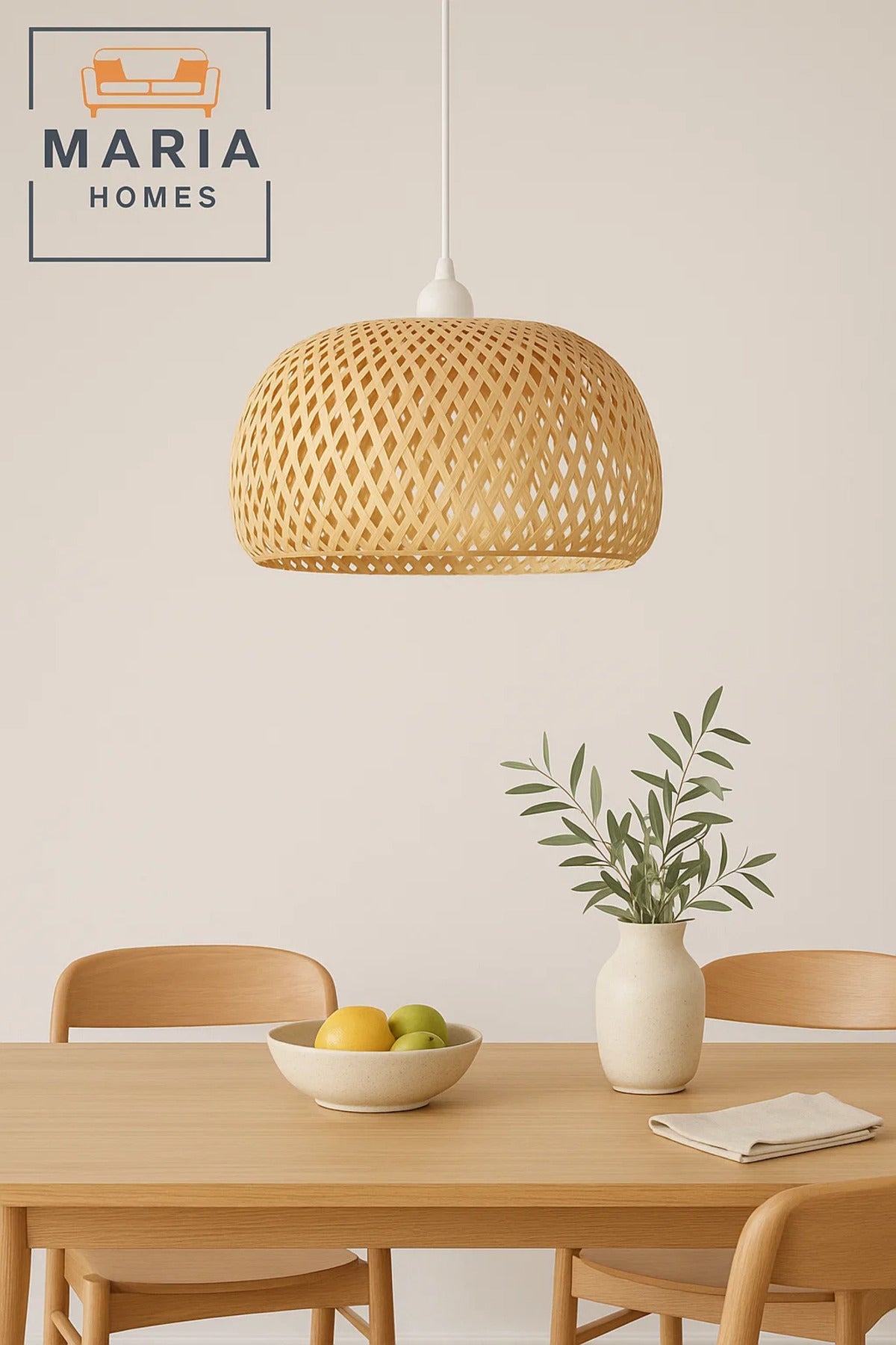 Natural Woven Rattan Pendant Light