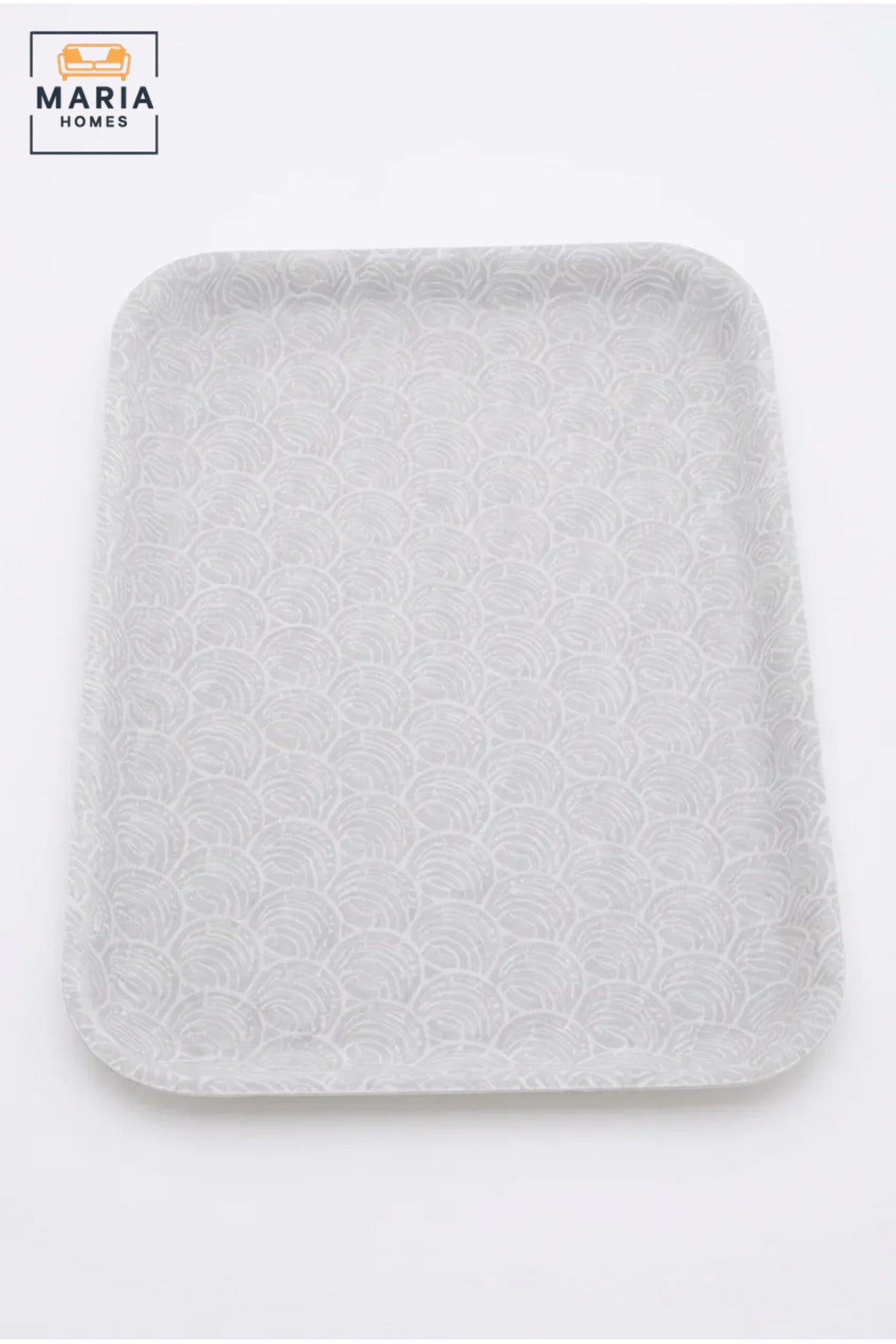 Rectangular Serving Tray with Wave Pattern, Raised Edges and Rounded Corners, Multipurpose Food Tray for Kitchen, Dining, Café and Restaurant