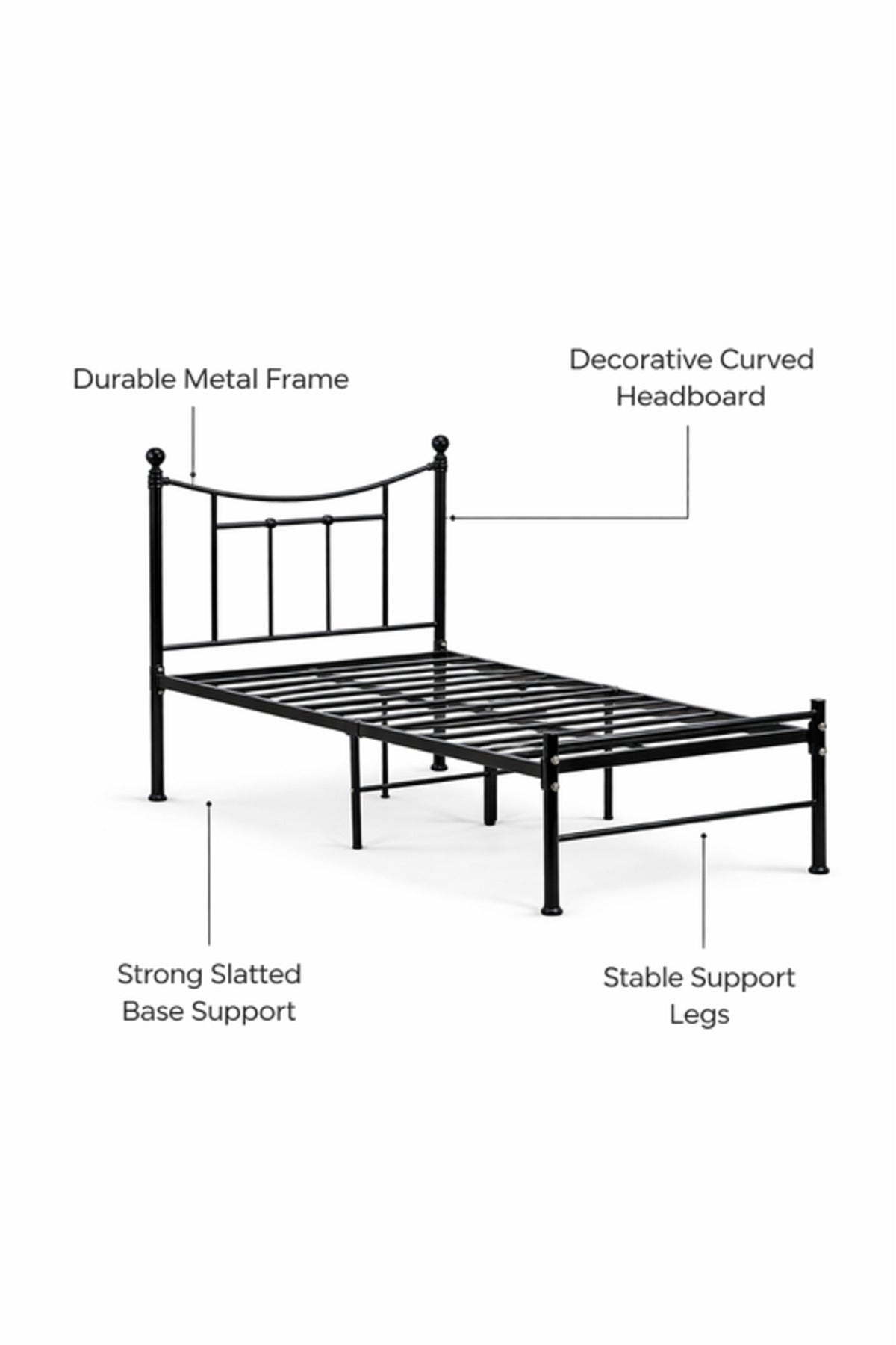 Black Metal Single Bed Frame durable and stylish sleeping space with this black metal