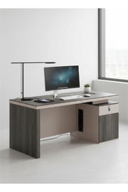 Modern DARK BEAUTY Executive Desk with Drawer & Cable Management Panel
