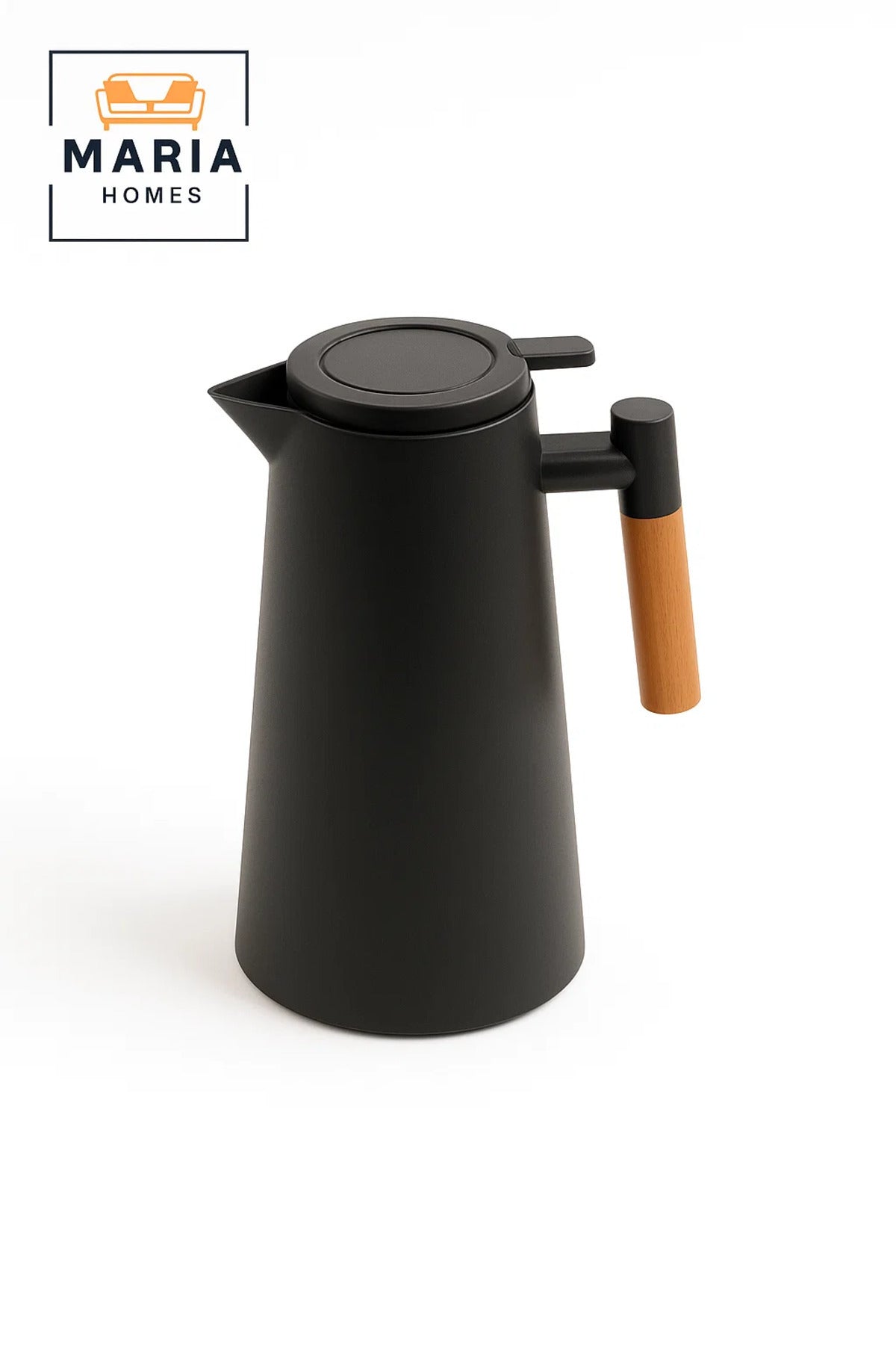 Matte Black Thermal Insulated Jug with Wooden Handle