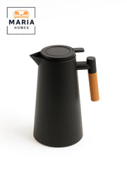 Matte Black Thermal Insulated Jug with Wooden Handle