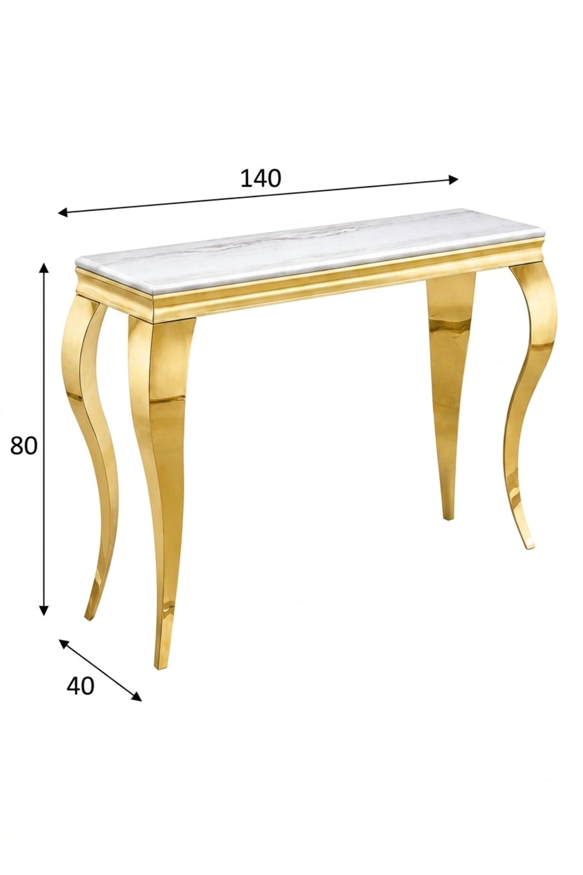 Luxury Console Table with Marble Top & Gold Metal Base √ê Modern Entryway Table for Hallway & Living Room