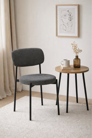 Grey Fabric Dining Chair 80x46x49cm Modern grey fabric dining Kitchen