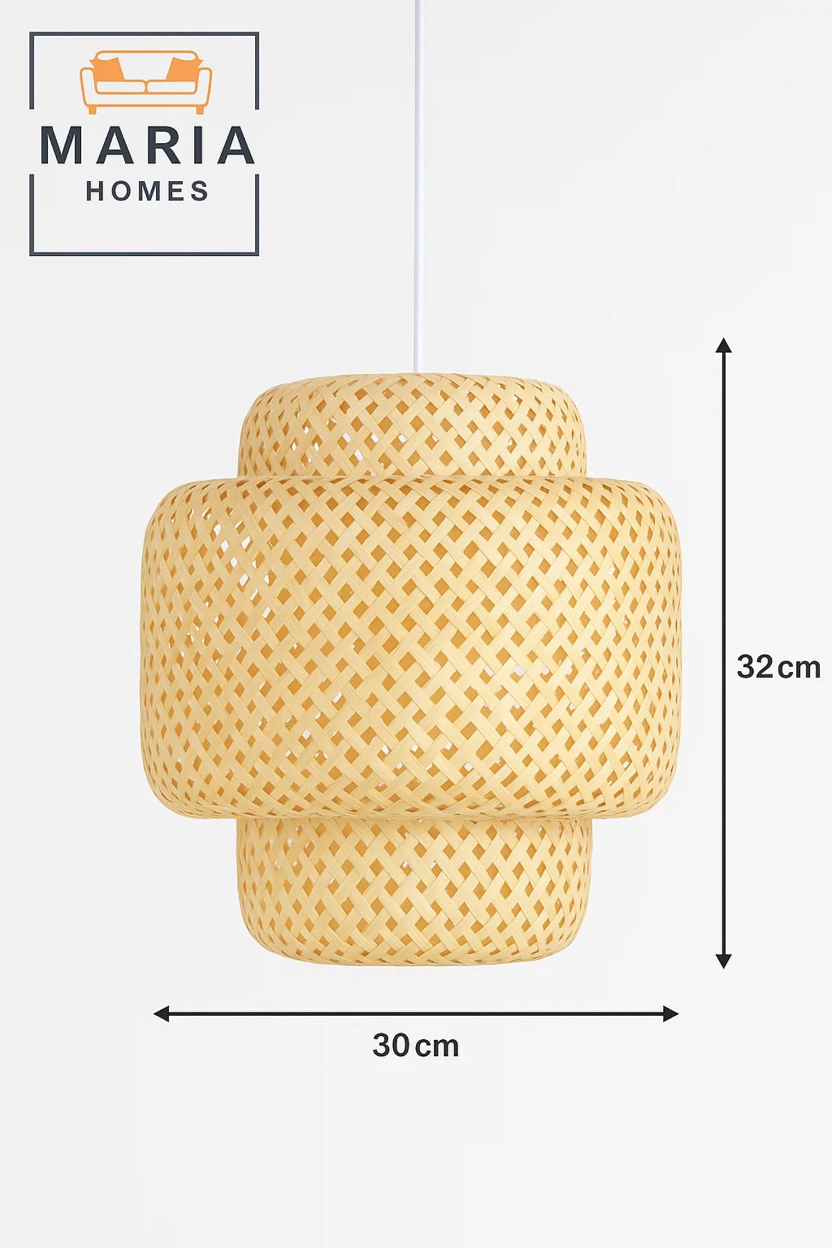Double-Layered Handwoven Rattan Pendant Light