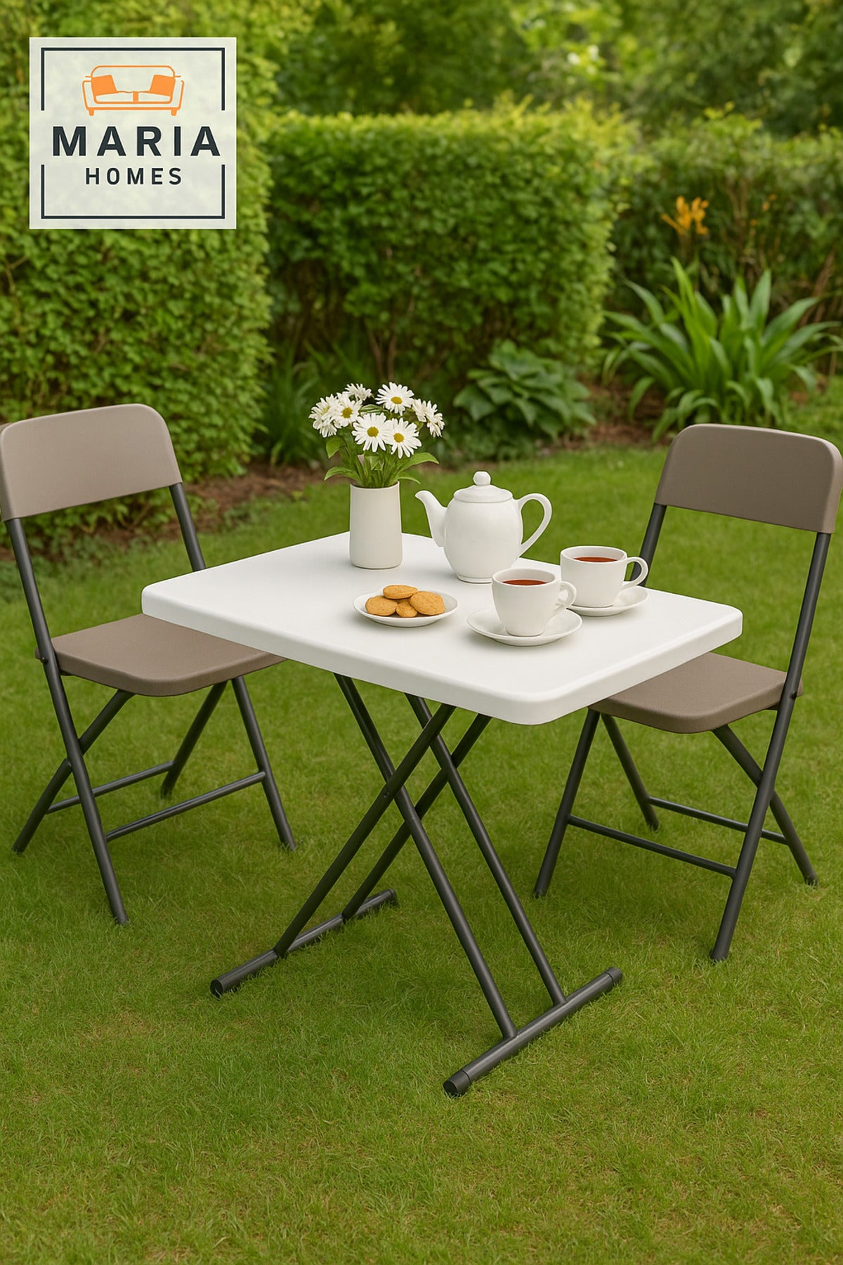 Portable Folding Table Ð Durable Plastic Lightweight Design for Indoor, Outdoor & Picnic 76_74_50 cm
