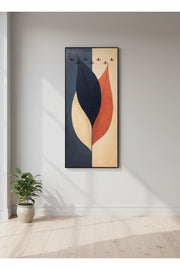 Modern Abstract Leaf Wall Art Panel with Hooks for Entryway and Living Room 180x80cm