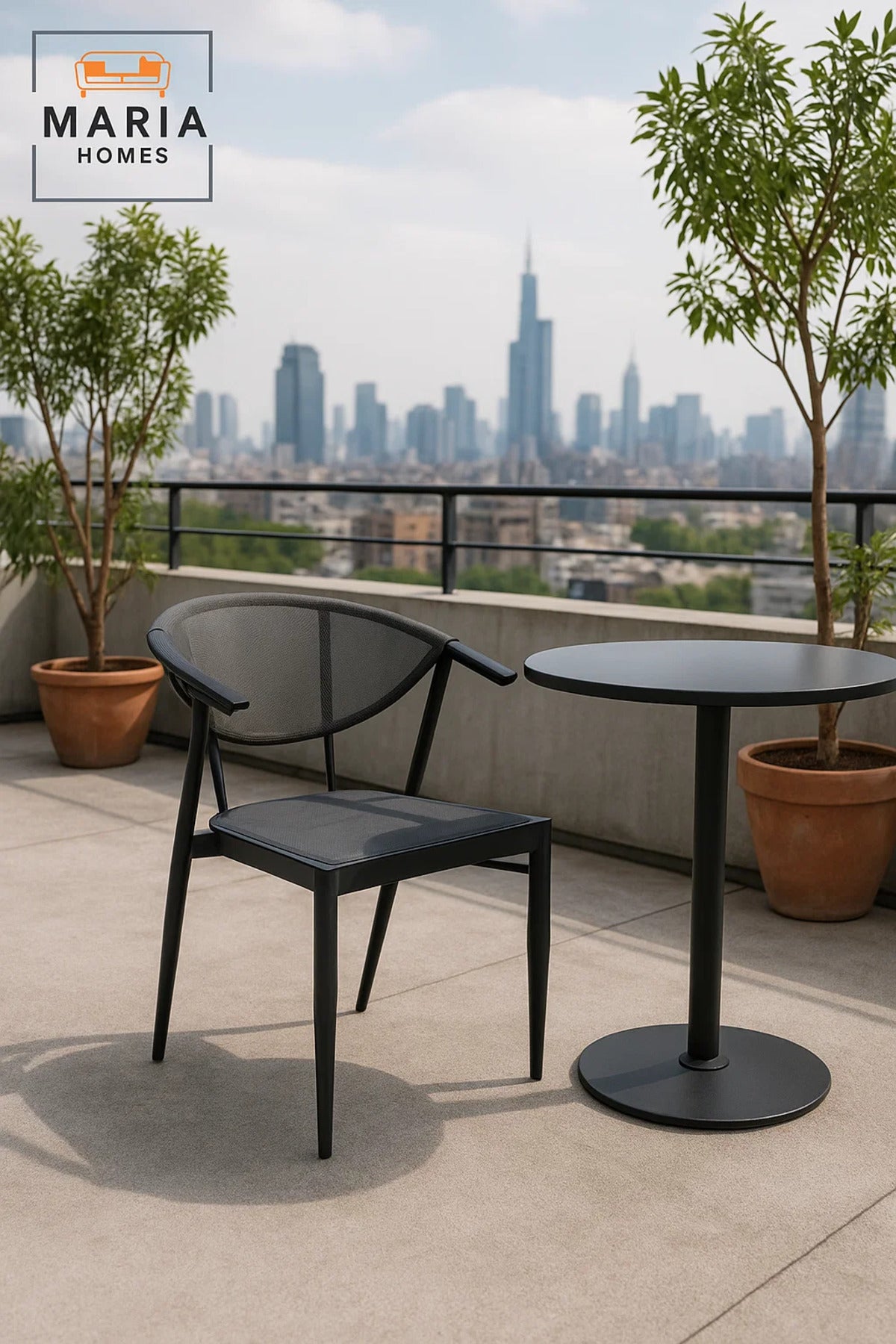 Modern Grey & Black Armchair Comfortable Metal Frame Mesh Back Dining and Office Chair