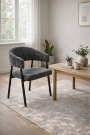 Grey Fabric Arm Dining Chair 84x47x46cm Modern grey fabric arm Kitchen