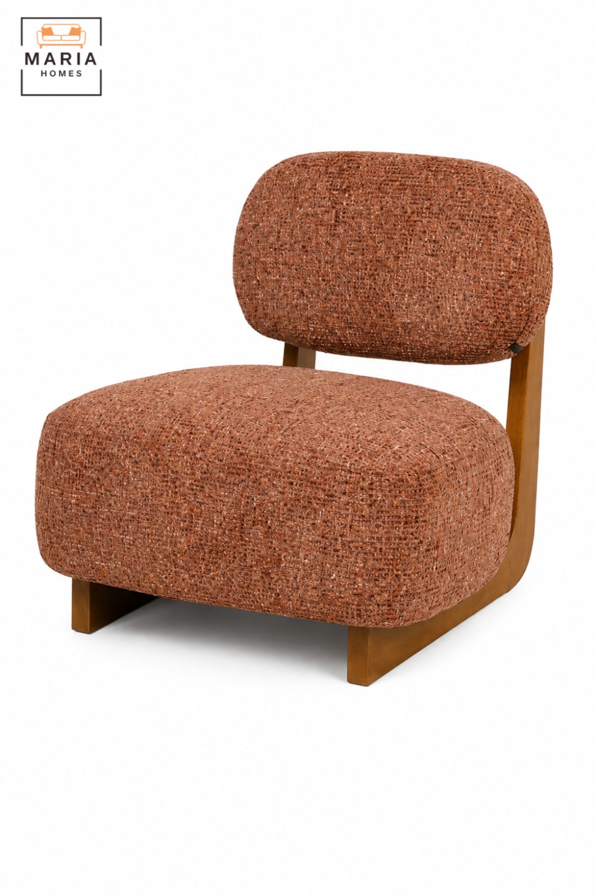 Modern Upholstered Accent Chair with Wooden Frame & Padded Backrest | Contemporary Armless Lounge Chair for Living Room, Bedroom, Hotel & Reception