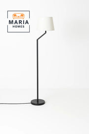 Classic Black Floor Lamp with White Shade