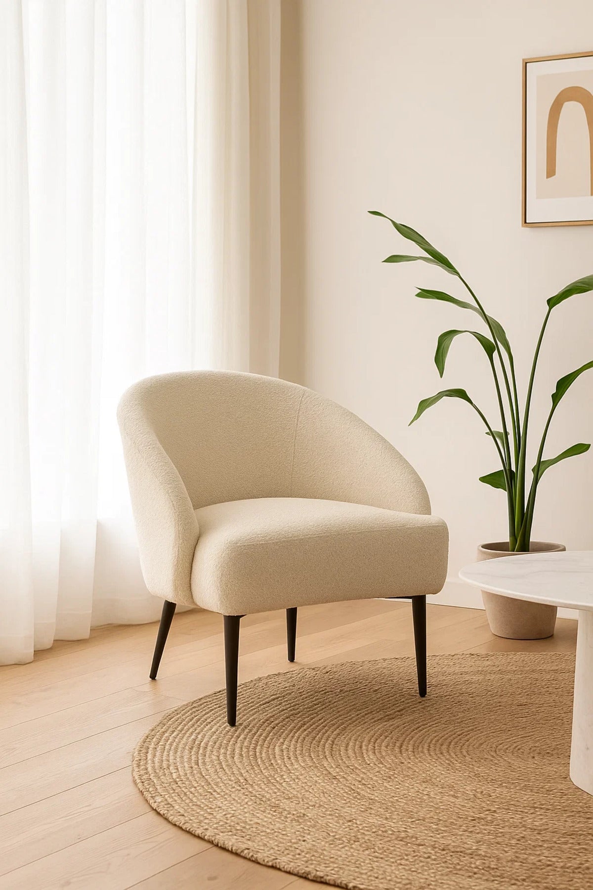 Modern Fabric Accent Armchair, Lounge Chair for Living Room, Bedroom & Office Cabin