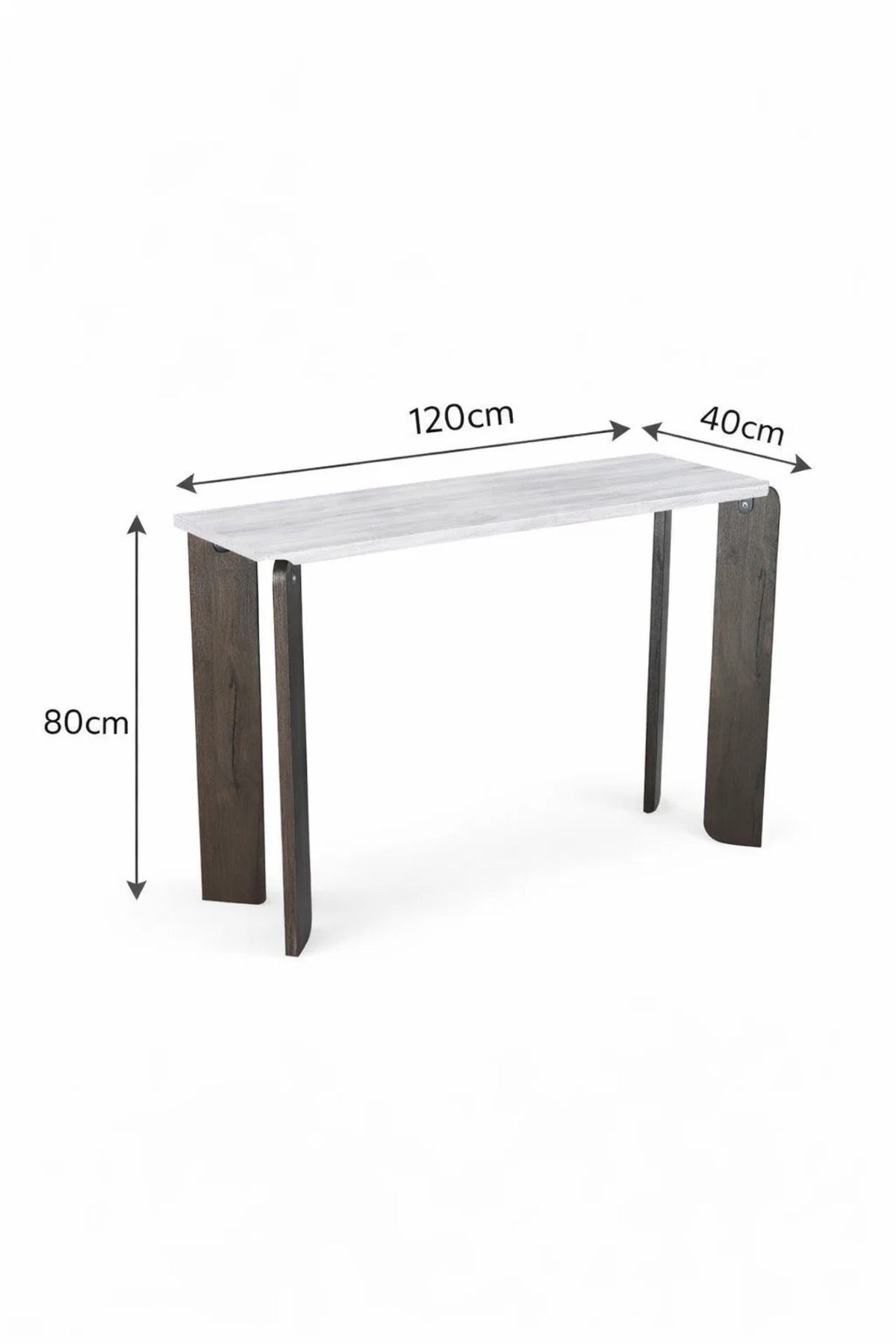 Modern Cream Wooden Console Table Dark Legs Elegant Entryway Hallway Furniture 120x40x80cm