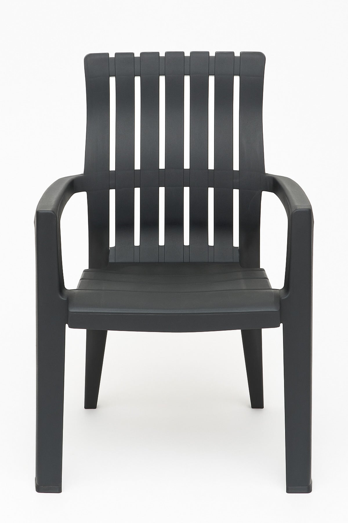 Black Plastic Arm Chair Ð Durable Outdoor & Indoor Stackable Garden Patio Chair