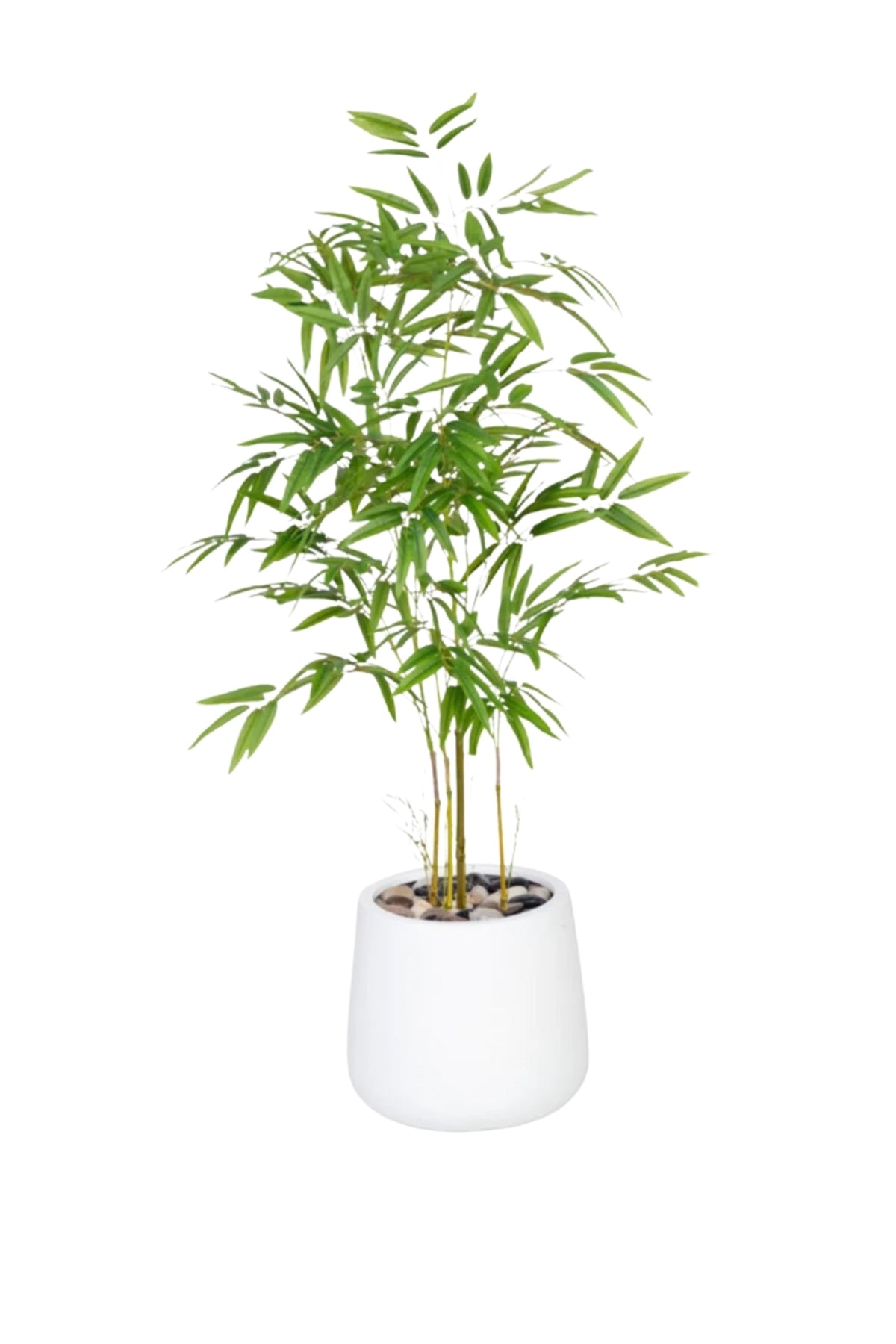 Artificial Bamboo Tree 130 cm – Decorative Indoor Plant with White Pot