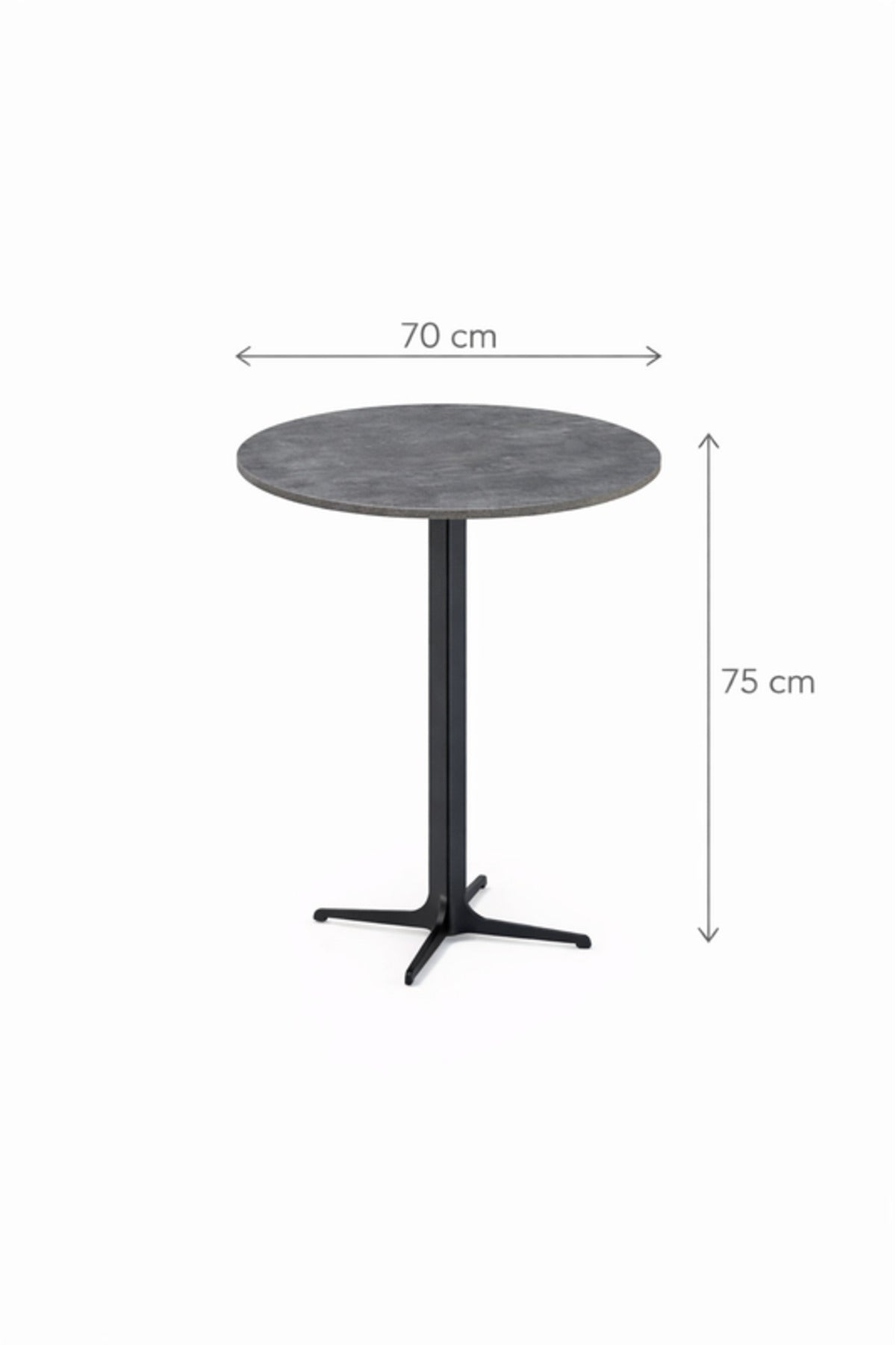 Modern Grey Round Coffee Table with Black Base, 70x70x75 CM modern grey round Dinner