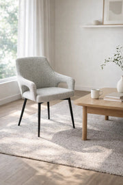Modern Upholstered Dining Chair with Armrests Contemporary Design