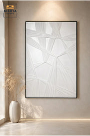 Modern Geometric Textured Wall Art with Black Frame Ð Abstract Dimensional Decorative Artwork