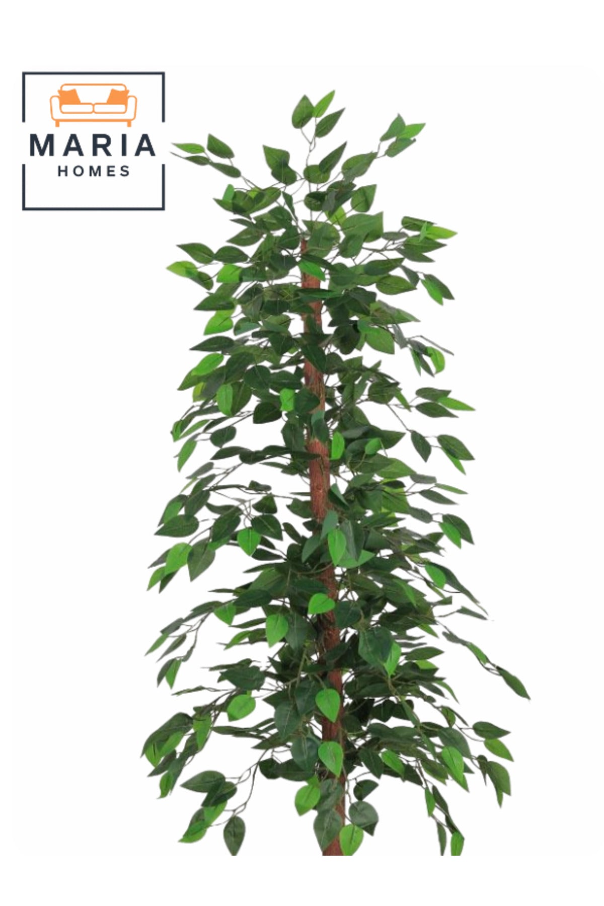 Artificial Ficus Tree 155 cm Ð Decorative Green Plant with White Plastic Pot for home and office